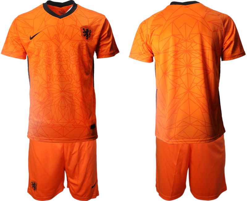 Men 2020-2021 European Cup Netherlands home orange blank Nike Soccer Jersey